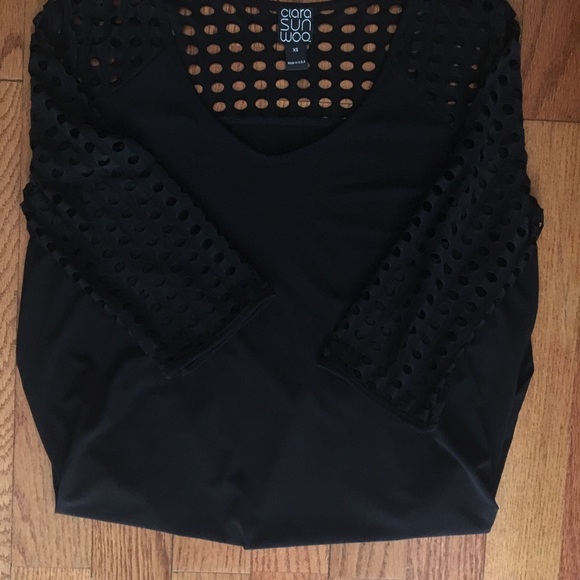 Clara Sun Woo Cut-Out Style Black Tunic XS - Picture 3 of 5